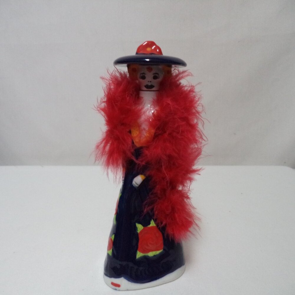 Tita Doña Celia Edition Blanco Ceramic Bottle Day of the Dead Mexico 7.5" tall
